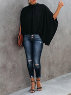 Stunncal Fashion Loose Bat Sleeve Round Neck Shirt (7 colors)