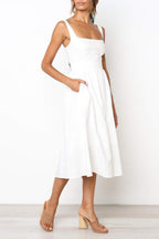 Stunncal Sleeveless Solid Color Regular Fit Casual Wear Dress