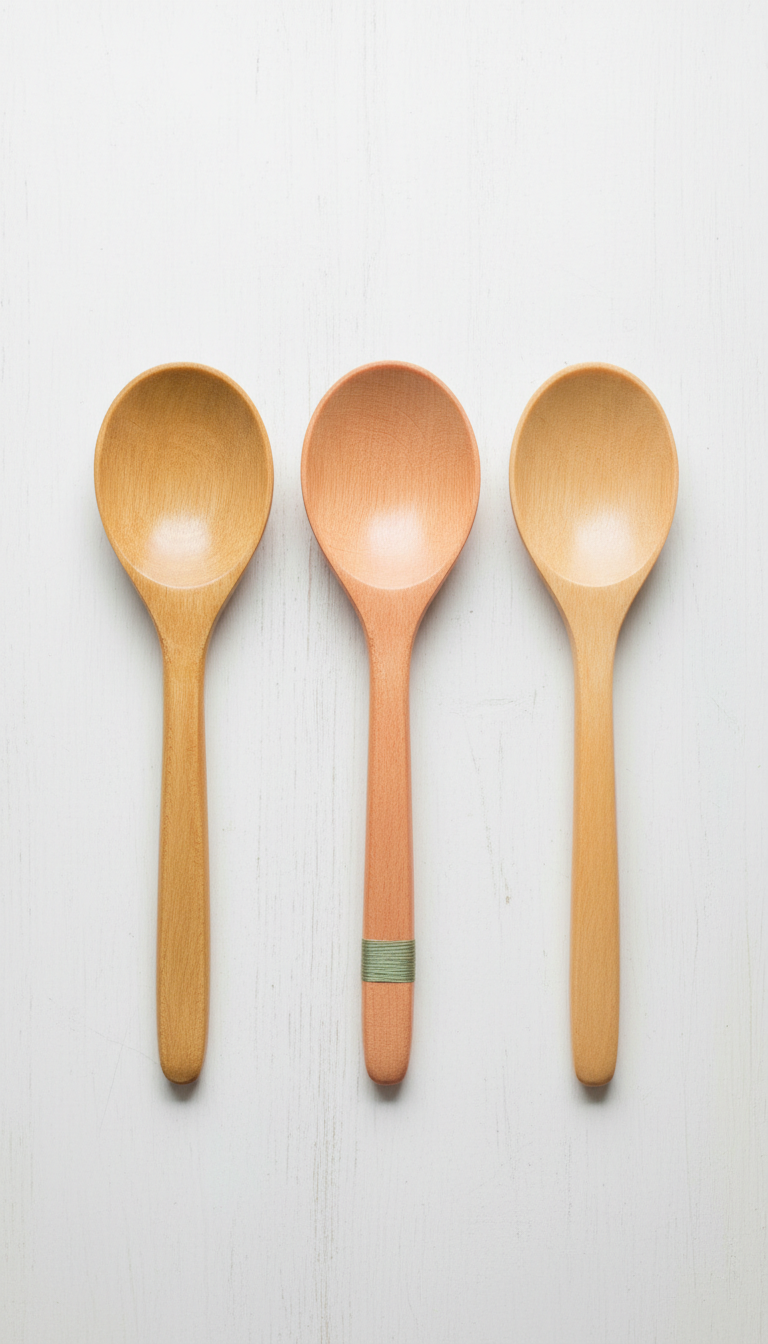 Wooden Spoon Set With Rounded Handles