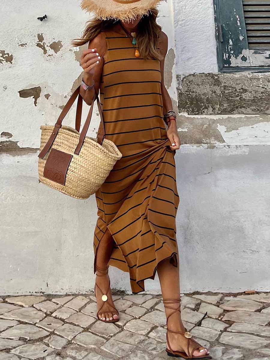 Stunncal Sleeveless Split Dress(6 Colors)