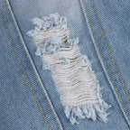 Stunncal Padded Warm Hole Large Fur Collar Denim Jacket(4 colors)