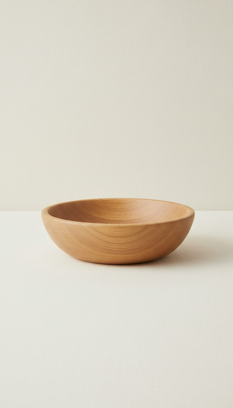 Soft-Touch Wooden Serving Bowl